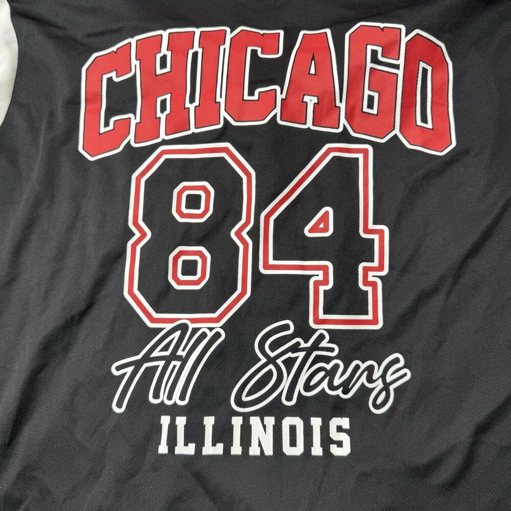 Charlotte Russe Shirt Juniors Large Black Chicago All Stars 84 Baseball Jersey